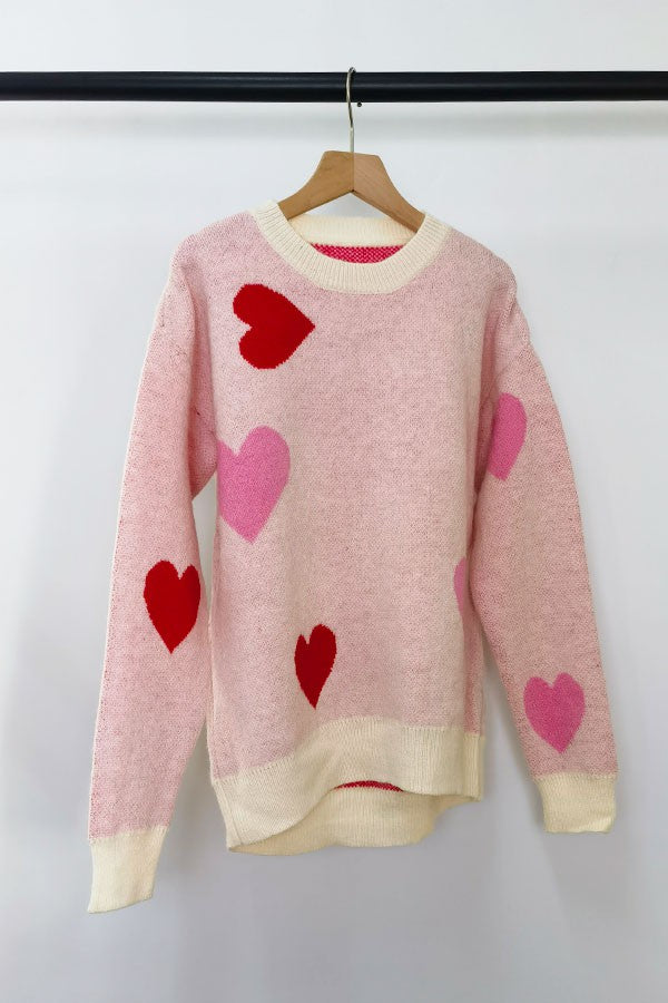 Pink Heart Sweater