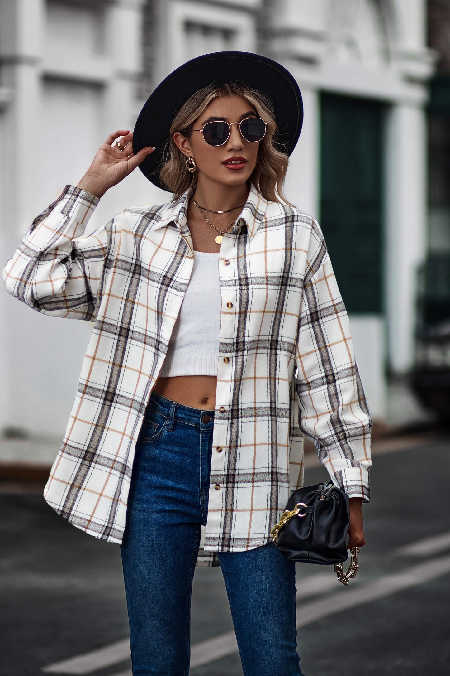 White Plaid Shacket