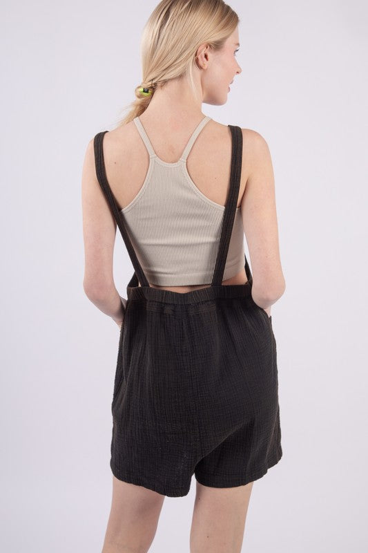 Black Overall Romper