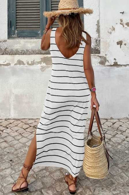 White Striped Maxi