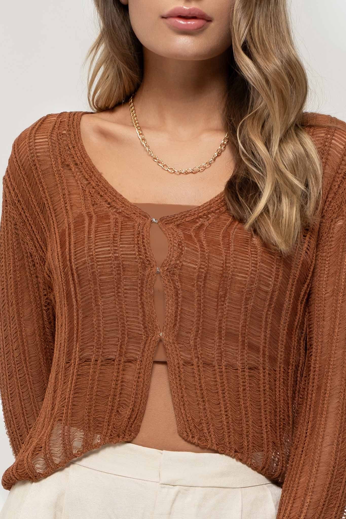 Rust Lightweight Knit Cardi