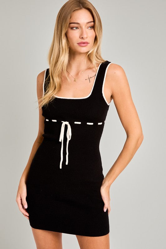 Square Neck Sleeveless Sweater Dress Medium Square Neck Sleeveless Sweater Dress Medium