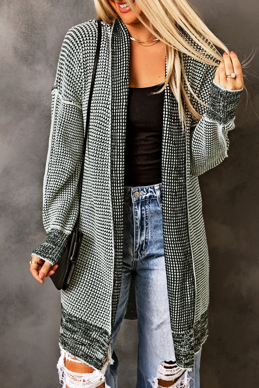 Gray Knit Cardigan