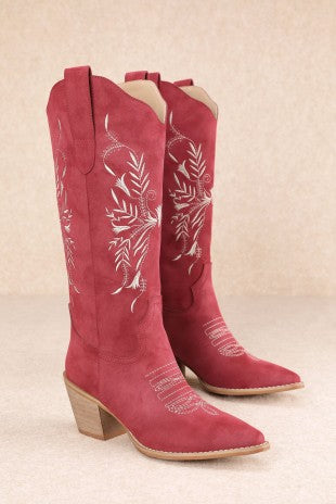 Flora - Floral Embroidered Western Boots