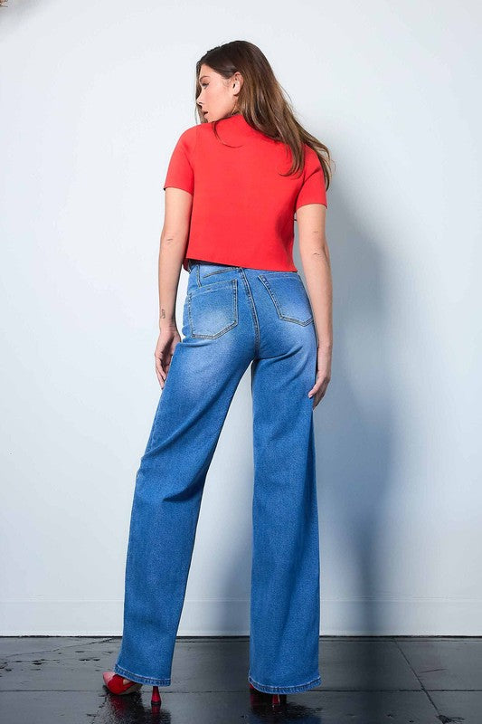 High-Rise Wide Leg Denim