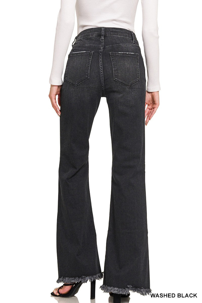 Black High Rise Bell Bottom Jean