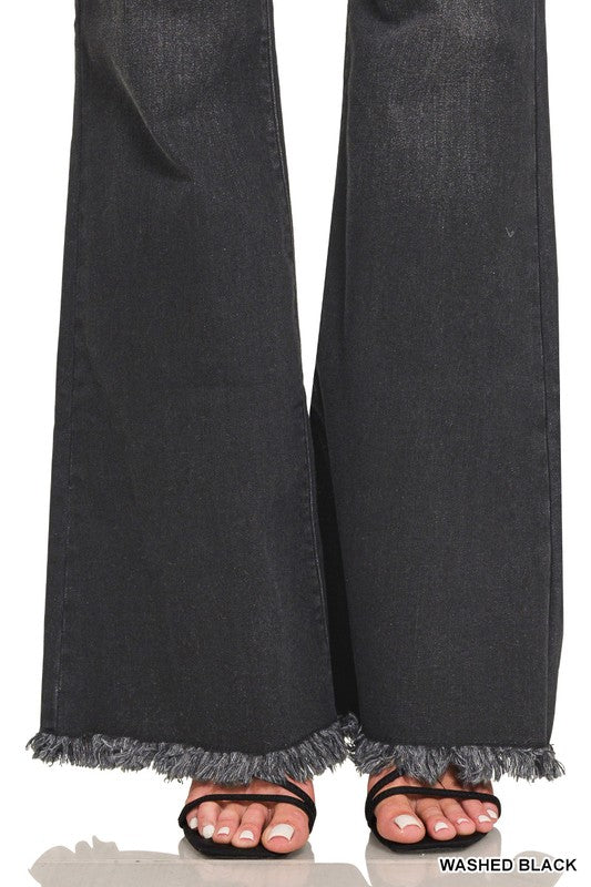 Black High Rise Bell Bottom Jean