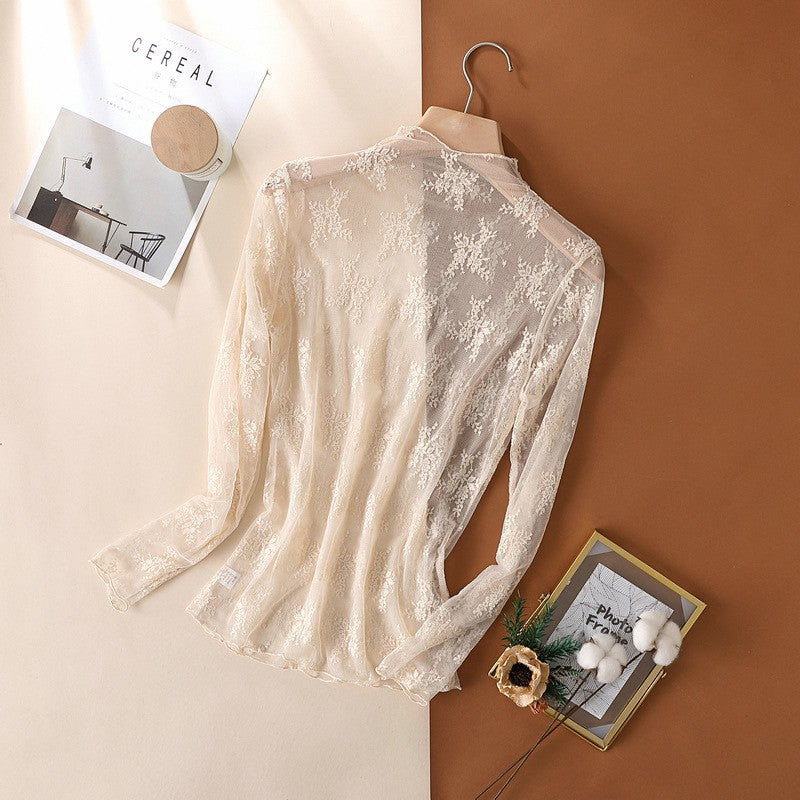Beige Lace Layering Top