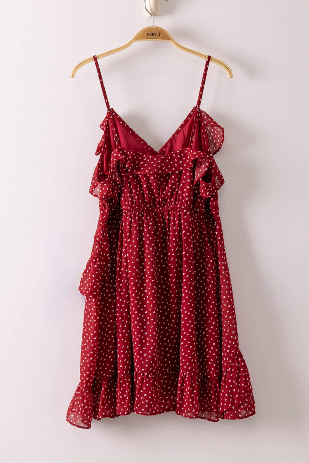 Ruffled Dotted Woven Mini Dress