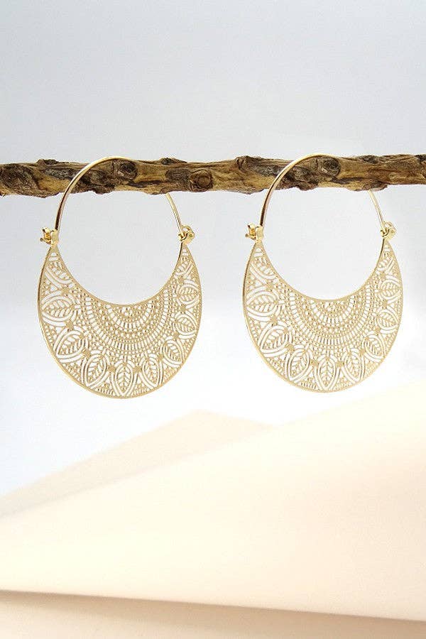 FILIGREE CRESCENT HOOP