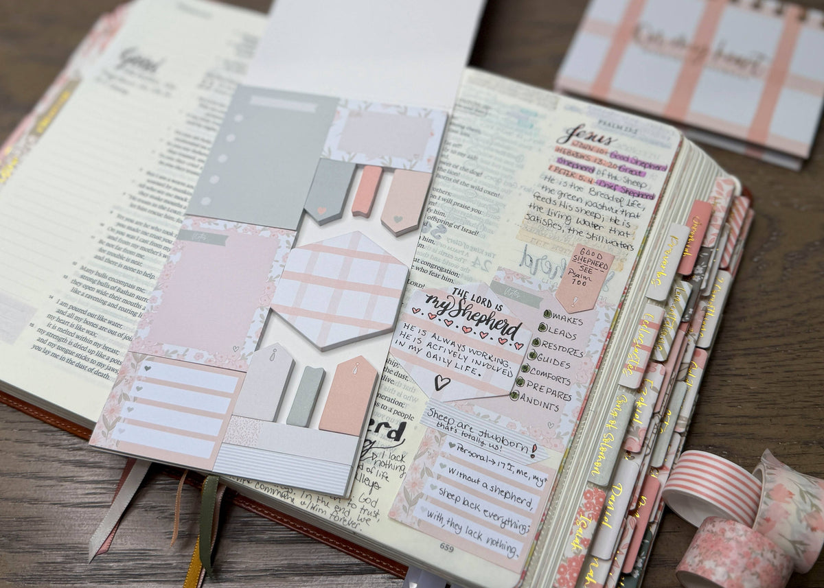 Selah Bible Study Sticky Notes | Peach Floral