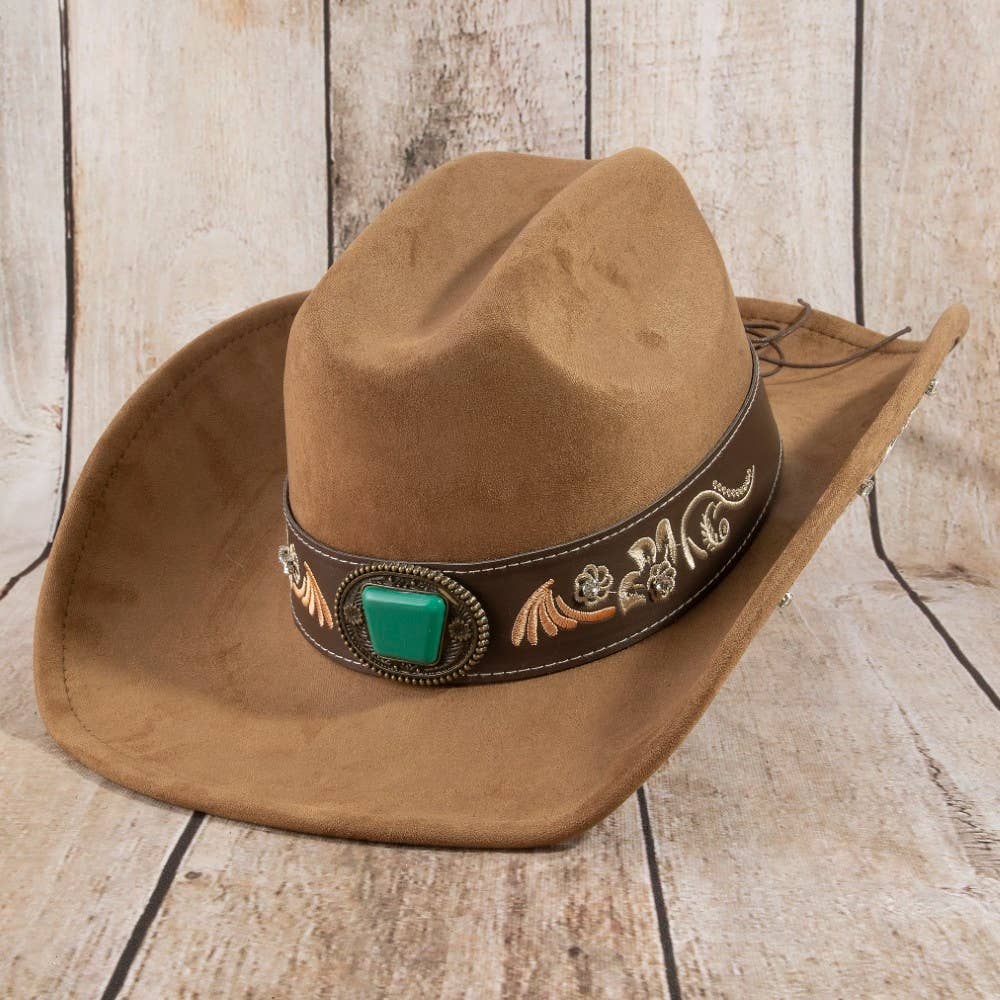 Embroidered Strap With Stone Western Cowboy Hat: KA