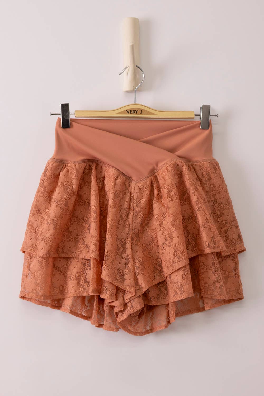Rust Double Layered Lace Skort