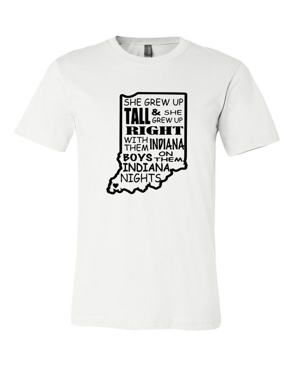 White She Grew Up Indiana Tee