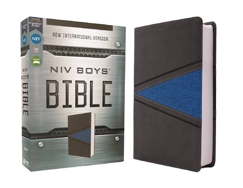 NIV Boys' Bible, Leathersoft, Gray/Blue, Comfort Print