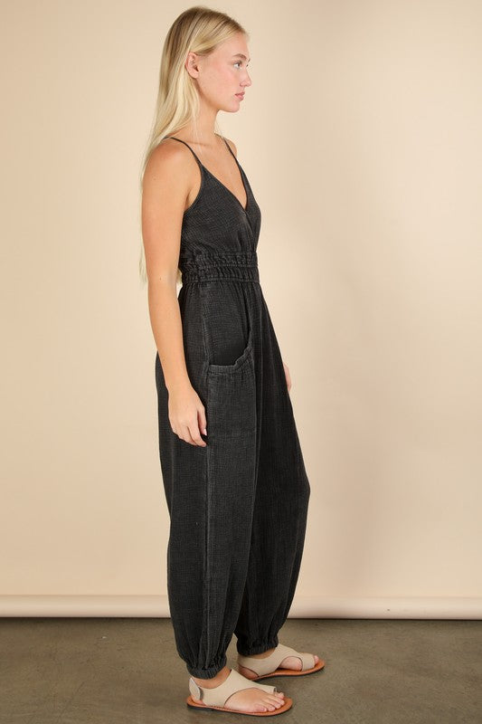Mineral Washed Cotton Jumpsuit