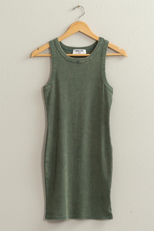 Green Ribbed Mini Dress Medium Green Ribbed Mini Dress Medium