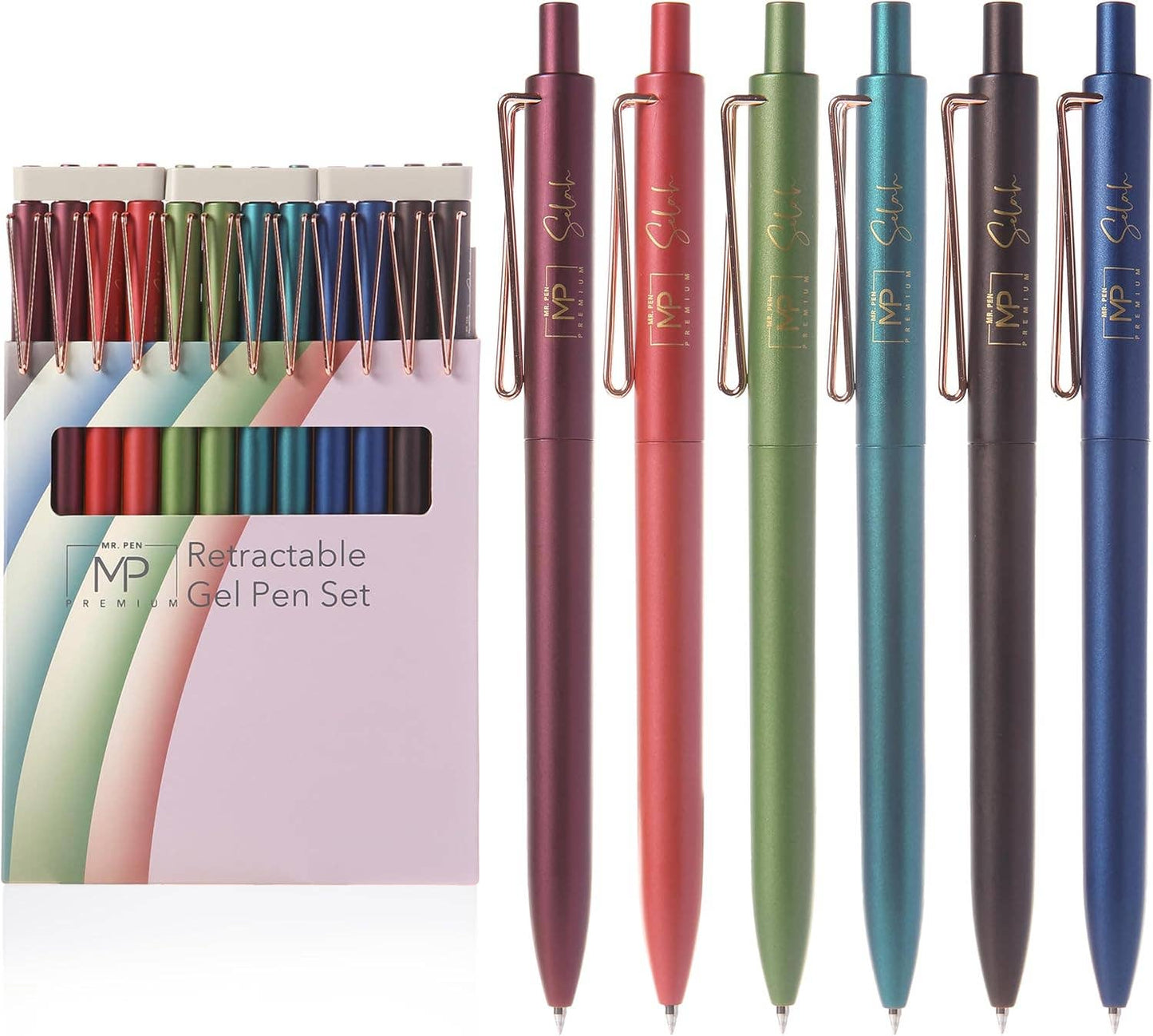 Mr. Pen Retractable Gel Pens - 12 Pack, Black Ink