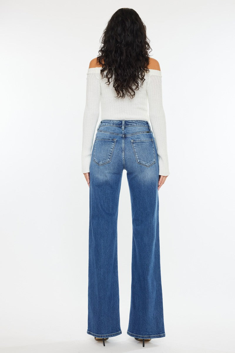 Ultra High Rise Multi Button 90's Flare Jean