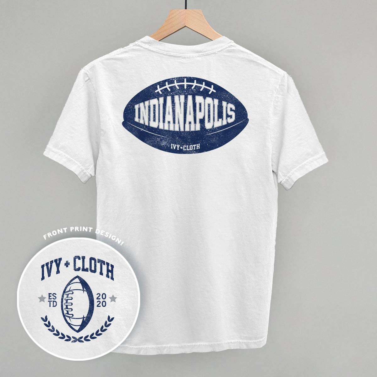 Colts Football (Back Print): Oatmeal Sweatshirt