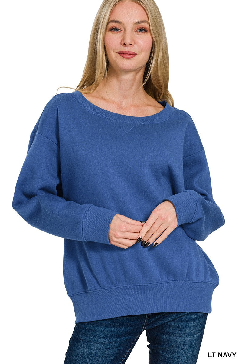 Blue Boatneck Sweatshirt