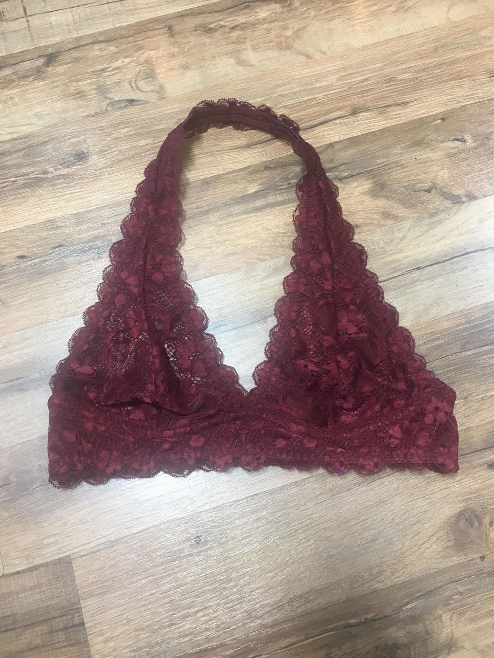 Burgundy Halter Bralette