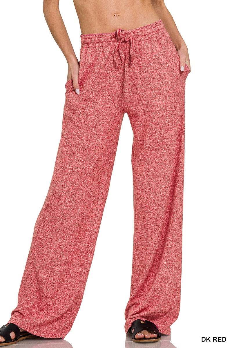 Dark Red Soft Wide Leg Pant