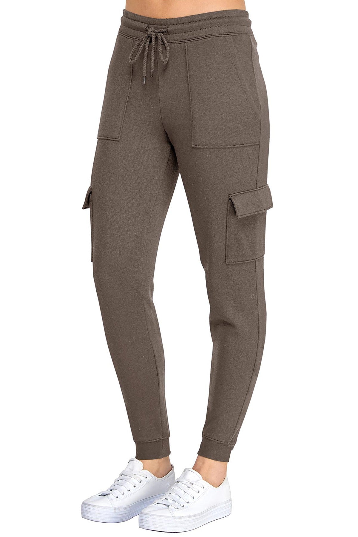 Fleece High Rise Cargo Jogger Pants