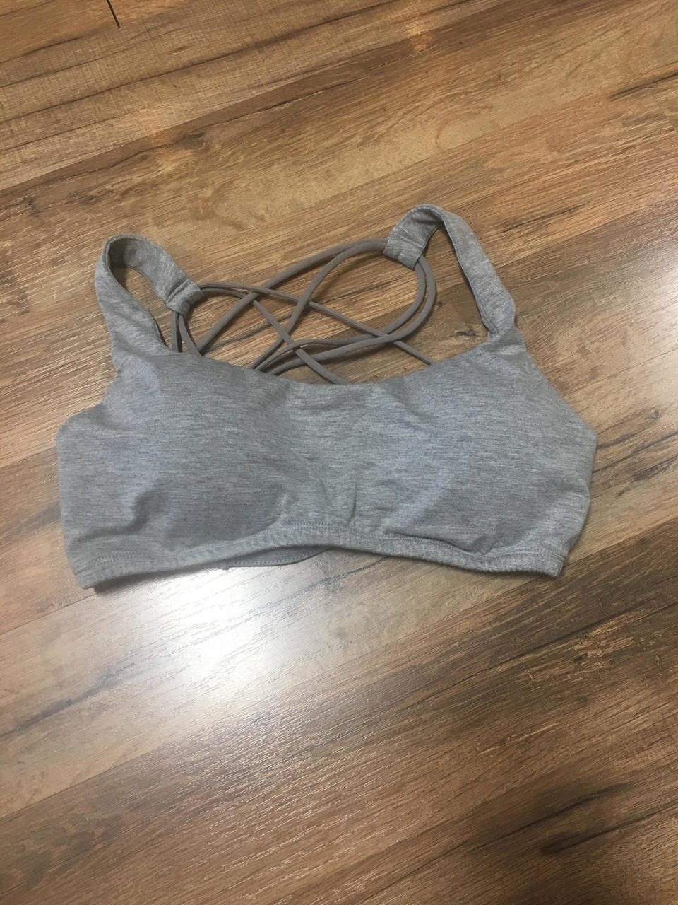 Gray Cross Back Padded Bralette