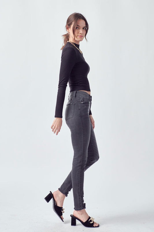 High Rise Gray Jeans