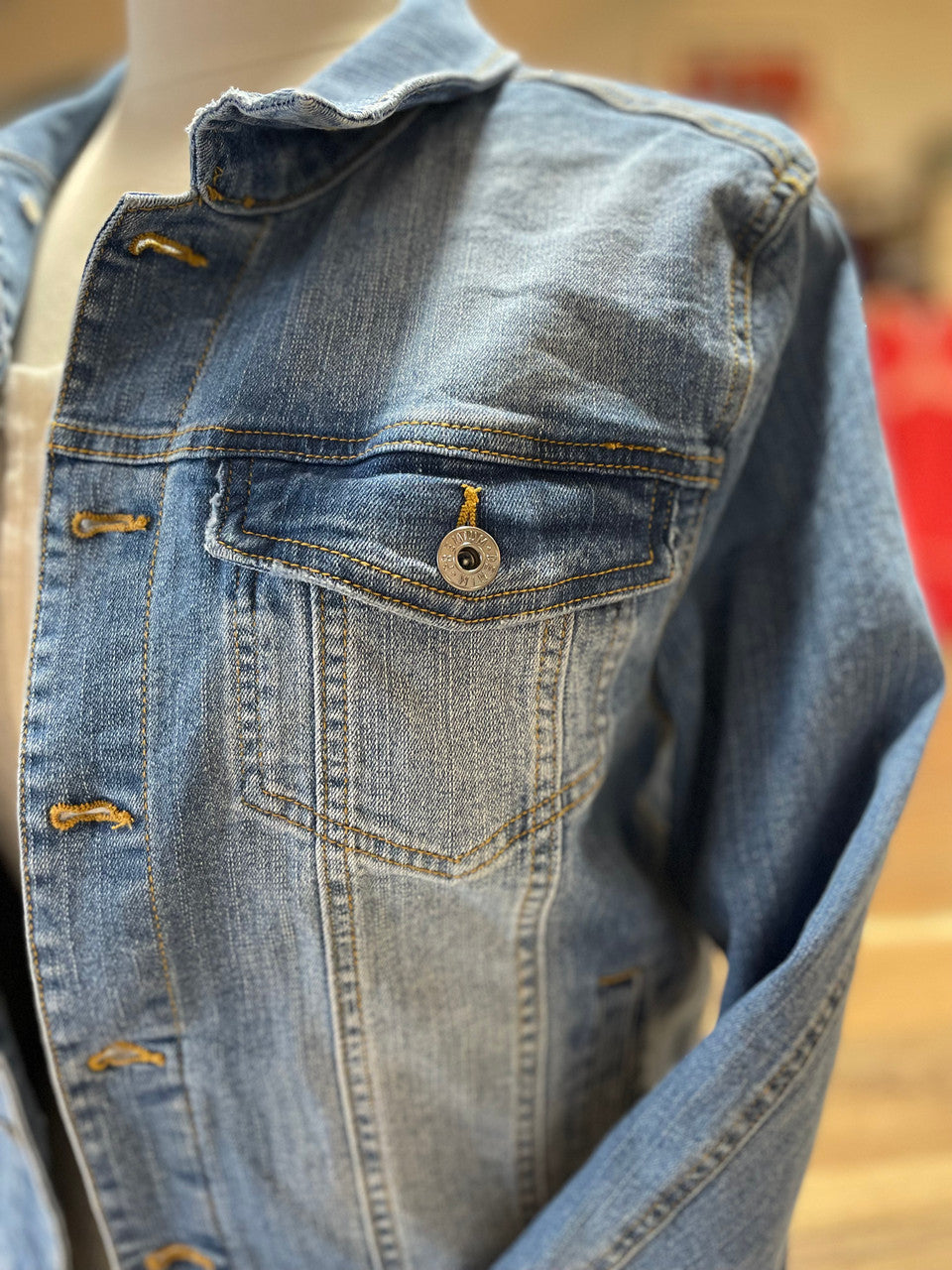 Distressed Faded Denim Jacket