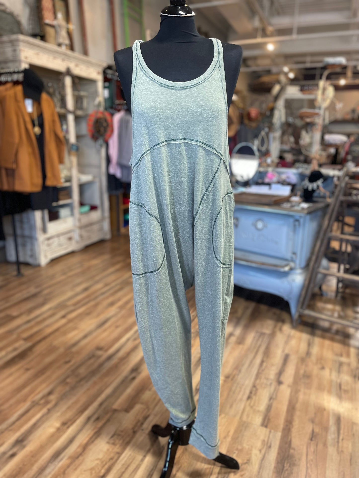 Olive Sleeveless Harem Jumpsuit