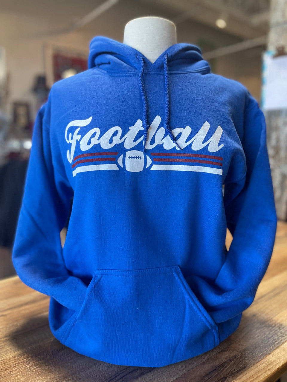 Blue Football Graphic Hoodie