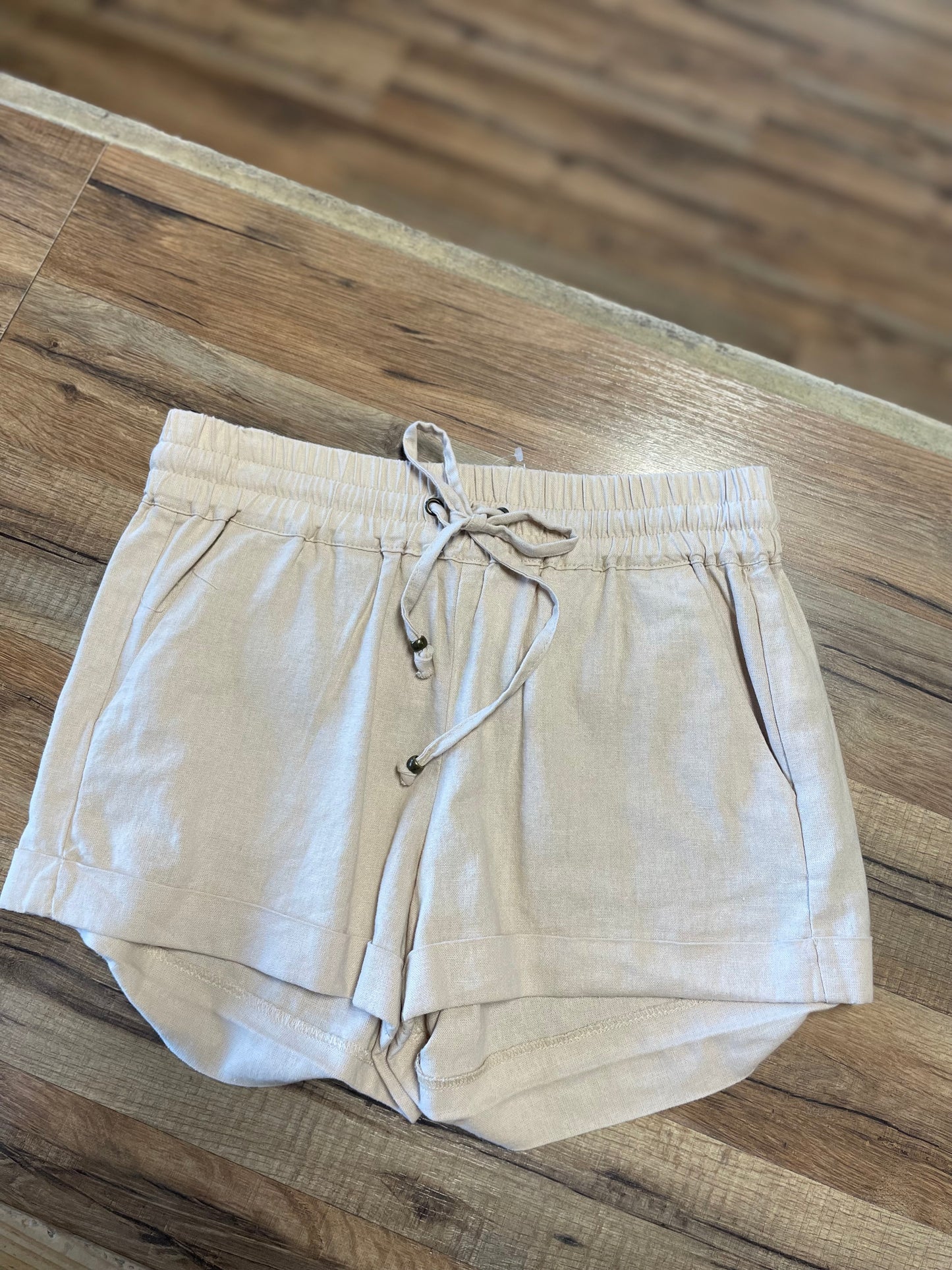Linen Khaki Shorts