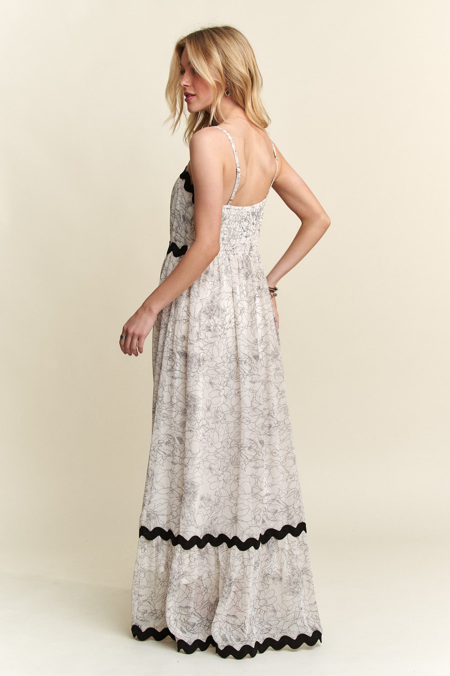 Ivory Floral Maxi Dress