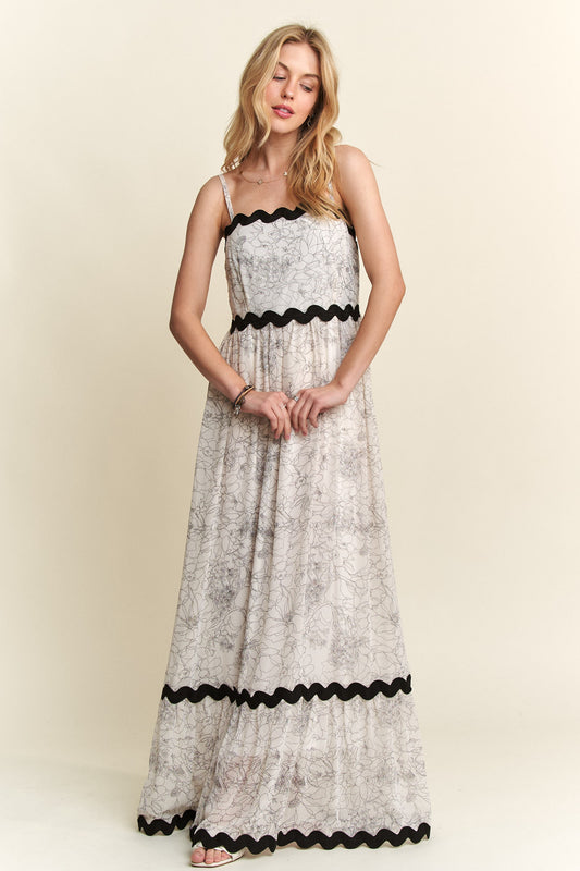 Ivory Floral Maxi Dress