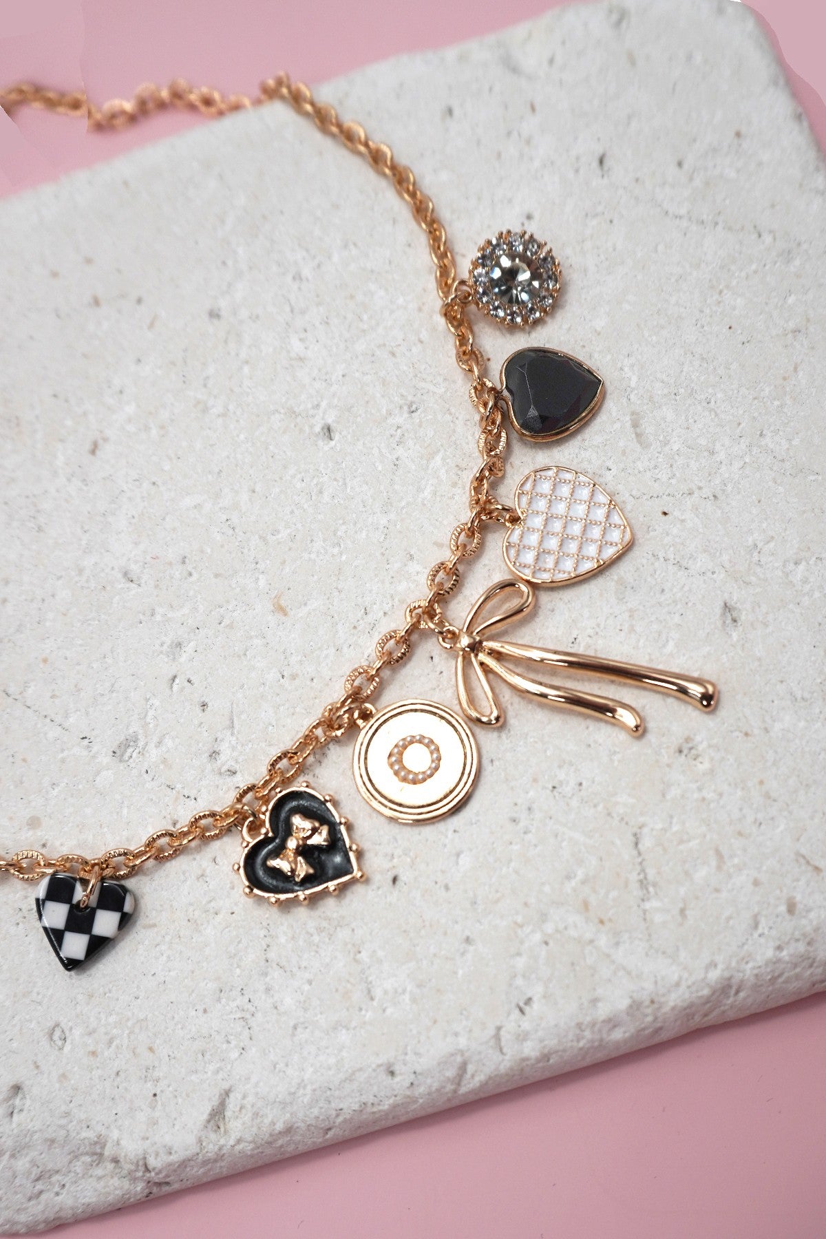 Josslyn Checkered Heart Necklace