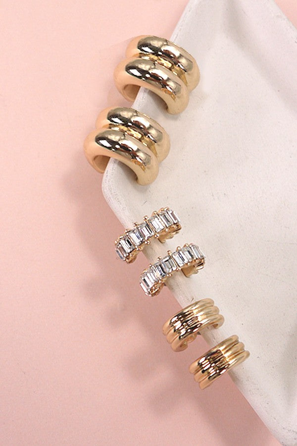 Josslyn Stone Double Hoop Trio
