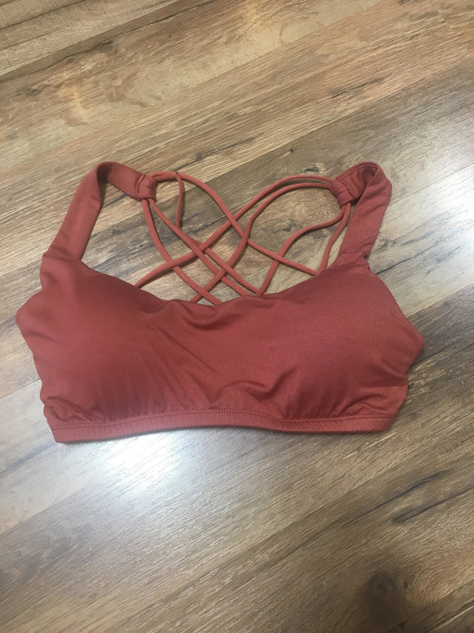 Rust Cross Back Padded Bralette