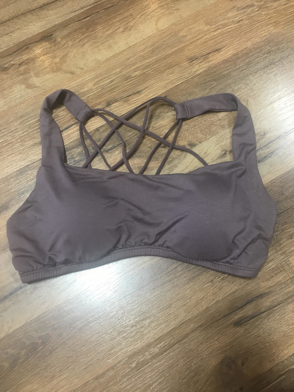 Taupe Cross Back Padded Bralette