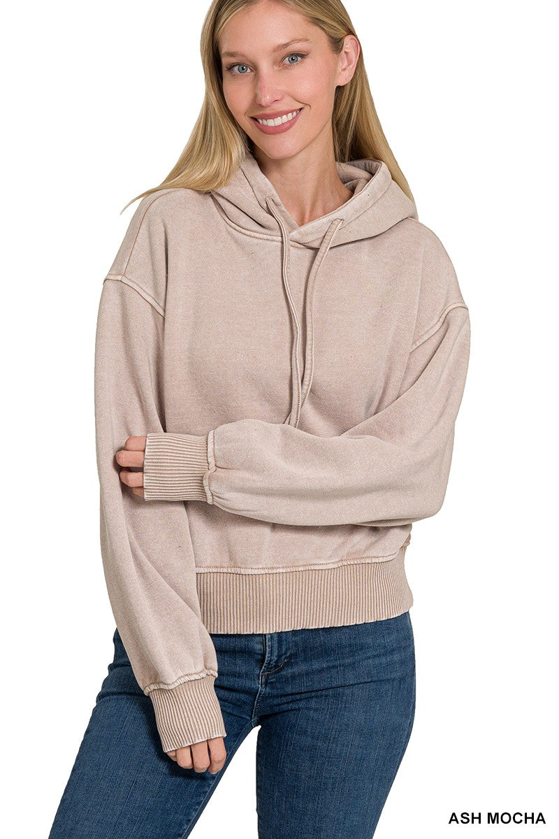 Ash Mocha Acid Wash Hoodie