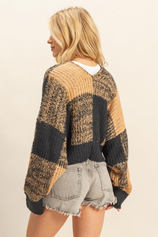 Black/Taupe Cardigan