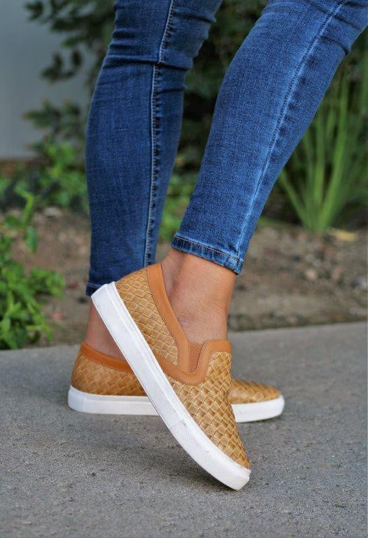 Beige Slip-On Sneakers