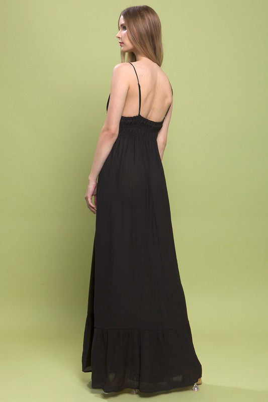 Black Woven Maxi Dress
