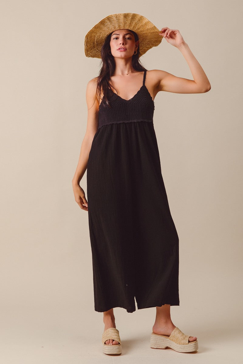Black Macrame Jumpsuit