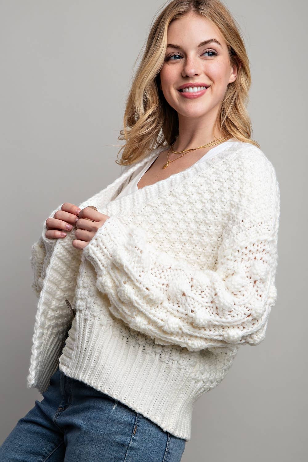 FLOWER KNITTING CARDIGAN