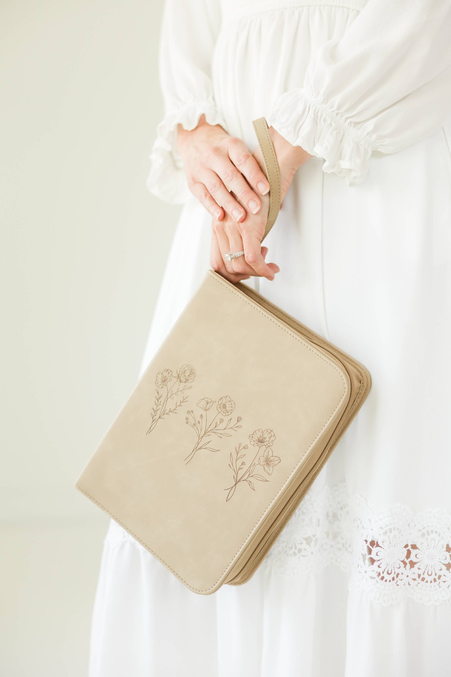 Bible Cover, Vegan Leather Bible Case, Trio Floral