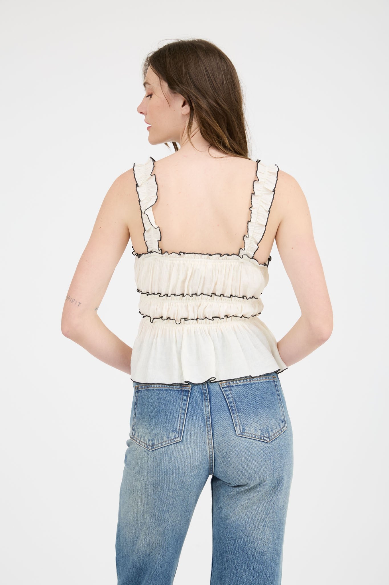 Contrast Bow Detail Tank