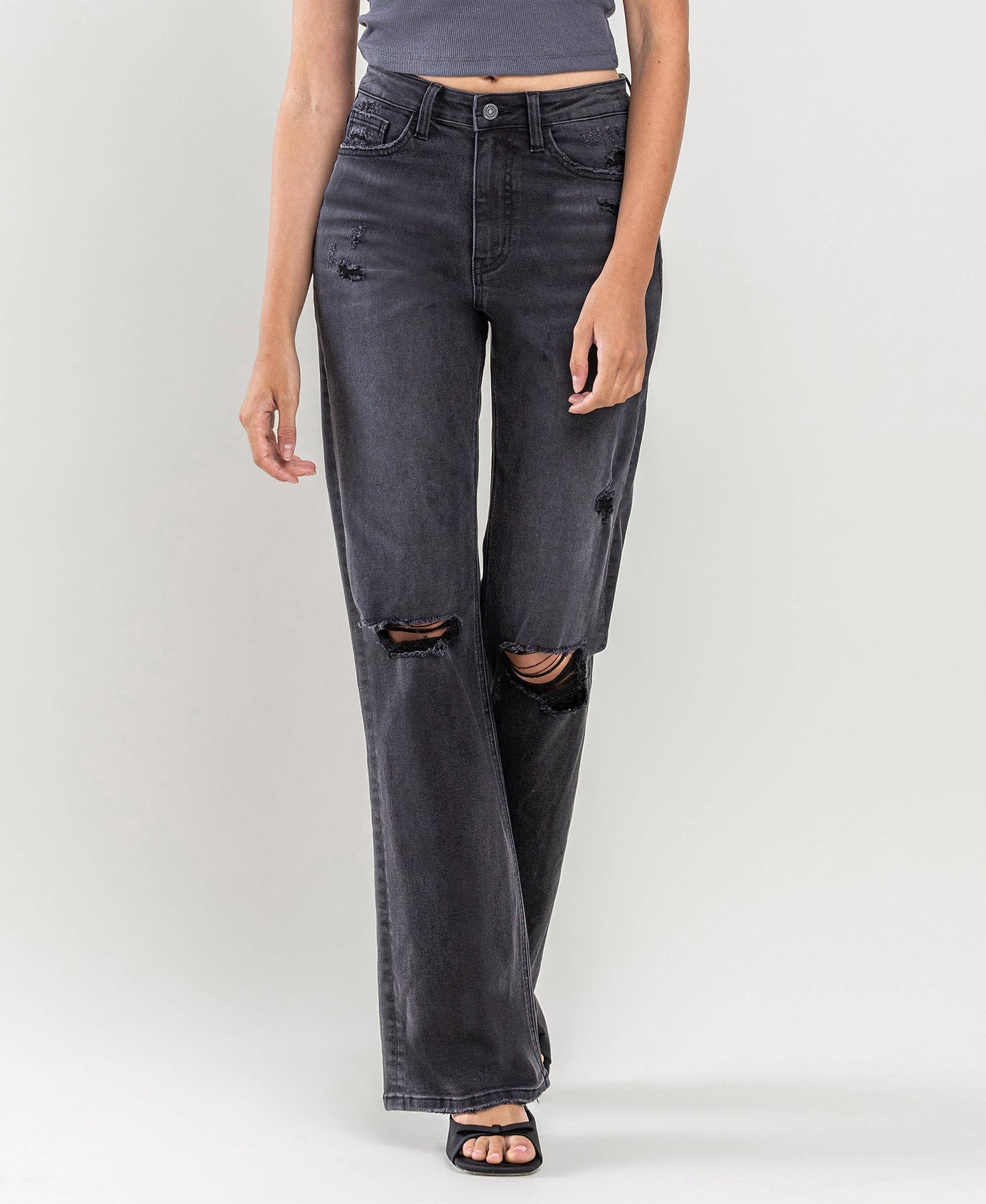 90'S Vintage Super High Rise Flare Jeas