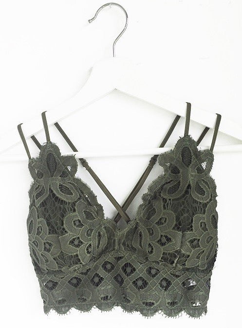 Olive Crochet Lace Bralette